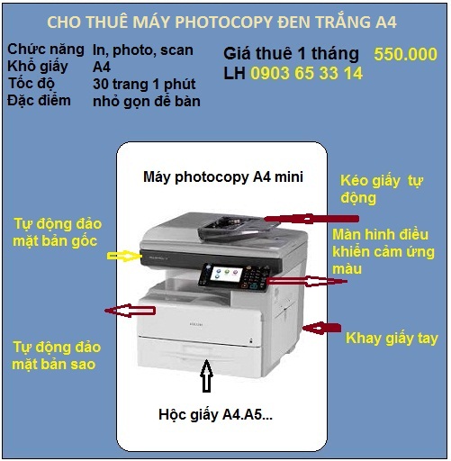 Cho thuê máy photocopy A4