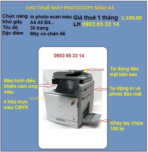 Cho thuê máy photocopy màu A4