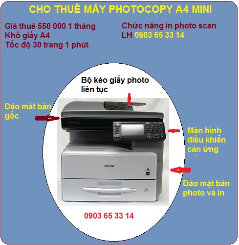 CHo thuê máy photocopy A4 mini quận 1