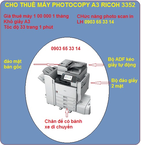 Thuê máy photocopy A3 ricoh 3352 giá rẻ quận 2