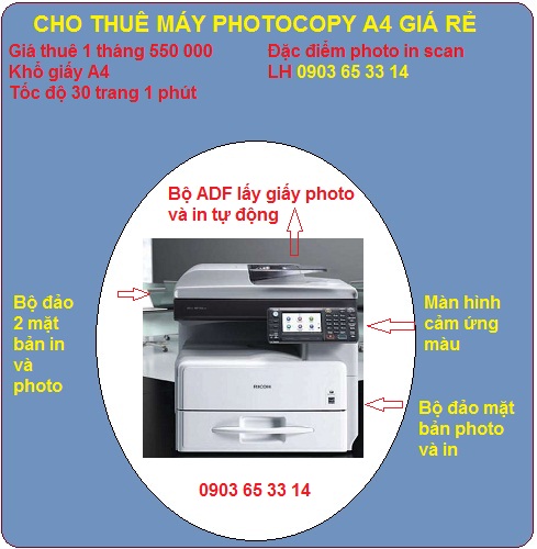 Cho thuê máy photocopy A4 giá rẻ tại quận 9