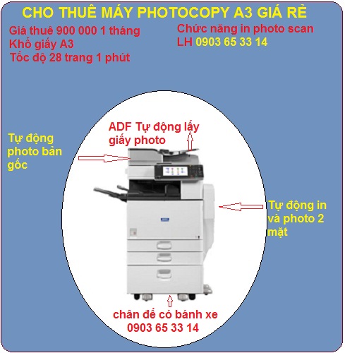 Thuê máy photocopy A3 giá tốt quận Bình thạnh